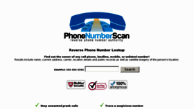 What Phonenumberscan.com website looked like in 2012 (12 years ago)