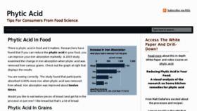 What Phyticacid.org website looked like in 2012 (11 years ago)