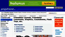 What Pingafriend.com website looked like in 2012 (11 years ago)
