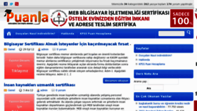 What Puanlari.net website looked like in 2012 (11 years ago)