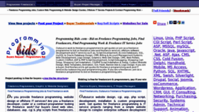 What Programmingbids.com website looked like in 2013 (11 years ago)
