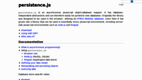 What Persistencejs.org website looked like in 2013 (12 years ago)