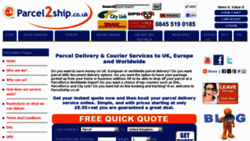 What Parcel2ship.co.uk website looked like in 2013 (11 years ago)