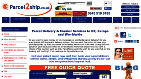 What Parcel2ship.co.uk website looked like in 2014 (10 years ago)