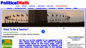 What Politicalmath.com website looked like in 2014 (10 years ago)