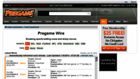 What Pregamewire.com website looked like in 2014 (9 years ago)