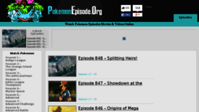 What Pokemonepisode.org website looked like in 2015 (9 years ago)