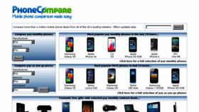 What Phonecompare.co.uk website looked like in 2015 (9 years ago)