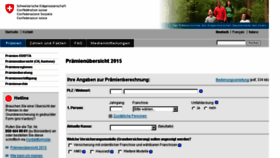 What Priminfo.ch website looked like in 2015 (9 years ago)