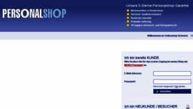 What Personalshop.ch website looked like in 2015 (9 years ago)