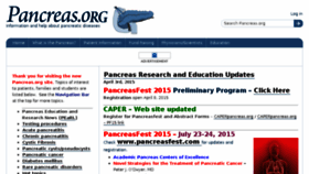 What Pancreas.org website looked like in 2015 (9 years ago)