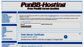 What Punbb-hosting.com website looked like in 2015 (8 years ago)