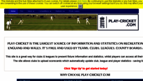 What Play-cricket.com website looked like in 2015 (8 years ago)