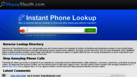 What Phonesleuth.com website looked like in 2015 (8 years ago)