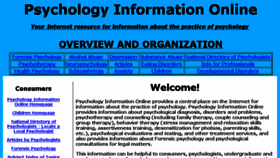 What Psychologyinfo.com website looked like in 2015 (8 years ago)