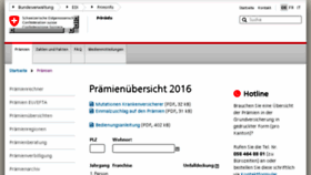What Priminfo.ch website looked like in 2016 (8 years ago)