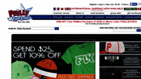 What Phillyteamstore.com website looked like in 2016 (8 years ago)