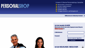 What Personalshop.ch website looked like in 2016 (8 years ago)