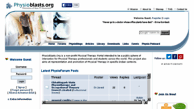 What Physioblasts.org website looked like in 2016 (8 years ago)
