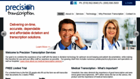 What Precisiontranscription.com website looked like in 2016 (8 years ago)