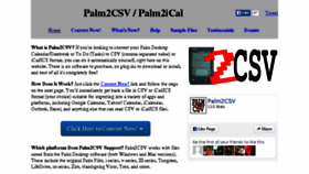 What Palm2csv.com website looked like in 2016 (8 years ago)