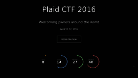 What Plaidctf.com website looked like in 2016 (8 years ago)