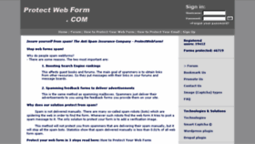 What Protectwebform.com website looked like in 2016 (8 years ago)