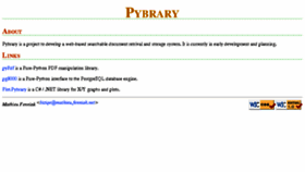 What Pybrary.net website looked like in 2016 (8 years ago)