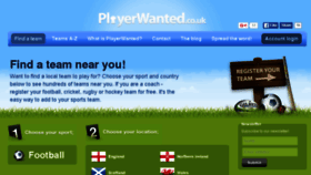 What Playerwanted.co.uk website looked like in 2016 (8 years ago)