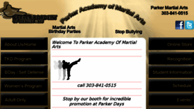 What Parkermartialarts.com website looked like in 2016 (8 years ago)