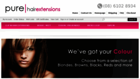 What Purehairextensions.com.au website looked like in 2016 (8 years ago)