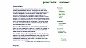 What Provenanceunknown.com website looked like in 2016 (8 years ago)