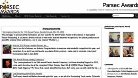 What Parsecawards.com website looked like in 2016 (8 years ago)