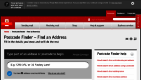 What Postcode.royalmail.com website looked like in 2016 (7 years ago)
