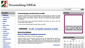 What Pressemeldung-nrw.de website looked like in 2016 (7 years ago)