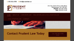 What Prudentlaw.ca website looked like in 2016 (7 years ago)