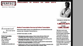 What Perfecttranscription.com website looked like in 2016 (7 years ago)