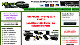 What P38spares.com website looked like in 2016 (7 years ago)