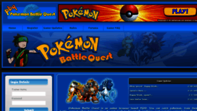 What Pokemonbattlequest.net website looked like in 2016 (7 years ago)