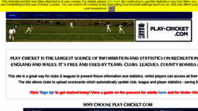 What Play-cricket.com website looked like in 2016 (7 years ago)