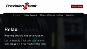 What Provisionhost.com website looked like in 2016 (7 years ago)