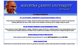 What Projects.mgu.ac.in website looked like in 2016 (7 years ago)
