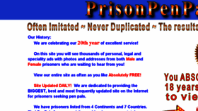 What Prisonpenpals.net website looked like in 2016 (7 years ago)