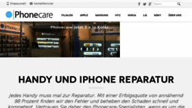 What Phonecare.com website looked like in 2016 (7 years ago)