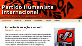 What Partidohumanista.pt website looked like in 2016 (7 years ago)