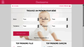 What Prenoms.doctissimo.fr website looked like in 2016 (7 years ago)