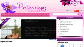 What Pretenciosas.com website looked like in 2016 (7 years ago)