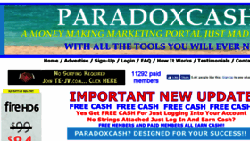 What Paradoxcash.com website looked like in 2016 (7 years ago)