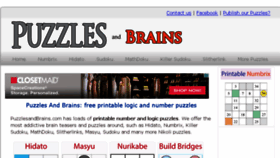What Puzzlesandbrains.com website looked like in 2016 (7 years ago)