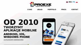 What Proexe.pl website looked like in 2016 (8 years ago)